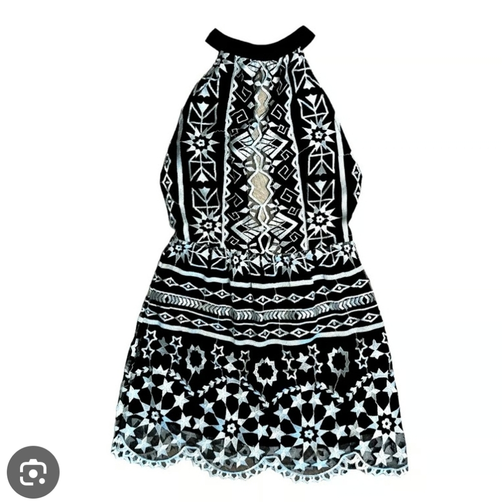 Jen's Pirate Booty Starlight Mini Black And Silver Halter Dress Size Small - Picture 2 of 13